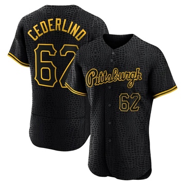 Authentic Blake Cederlind Men's Pittsburgh Pirates Black Snake Skin City Jersey