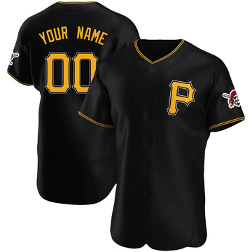 Authentic Custom Men's Pittsburgh Pirates Black Alternate Jersey