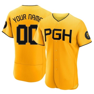 Authentic Custom Men's Pittsburgh Pirates Gold 2023 City Connect Jersey