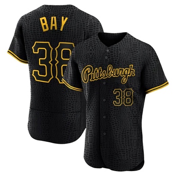 Authentic Jason Bay Men's Pittsburgh Pirates Black Snake Skin City Jersey