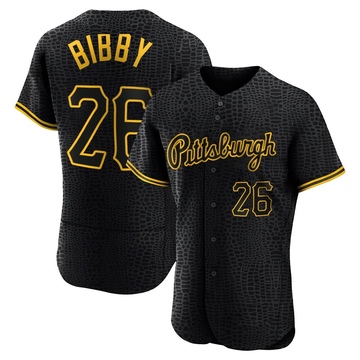 Authentic Jim Bibby Men's Pittsburgh Pirates Black Snake Skin City Jersey