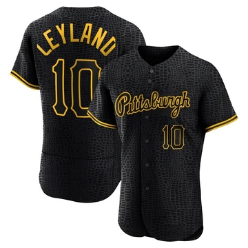 Authentic Jim Leyland Men's Pittsburgh Pirates Black Snake Skin City Jersey