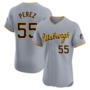 Elite Roberto Perez Men's Pittsburgh Pirates Gray Road Jersey