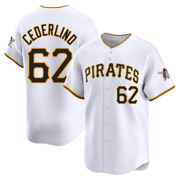 Limited Blake Cederlind Men's Pittsburgh Pirates White Home Jersey