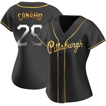 Replica Alexander Canario Women's Pittsburgh Pirates Black Golden Alternate Jersey