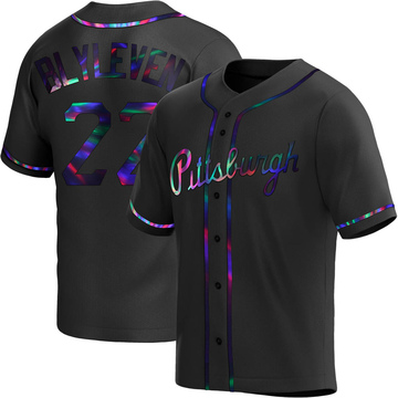 Replica Bert Blyleven Youth Pittsburgh Pirates Black Holographic Alternate Jersey
