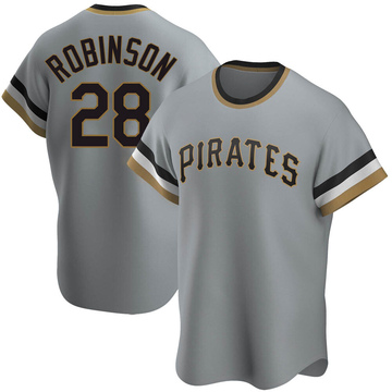 Replica Bill Robinson Men's Pittsburgh Pirates Gray Road Cooperstown Collection Jersey