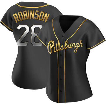 Replica Bill Robinson Women's Pittsburgh Pirates Black Golden Alternate Jersey