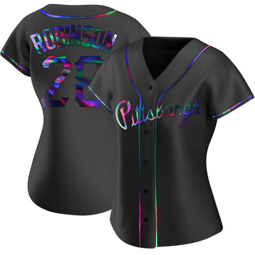 Replica Bill Robinson Women's Pittsburgh Pirates Black Holographic Alternate Jersey