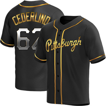 Replica Blake Cederlind Men's Pittsburgh Pirates Black Golden Alternate Jersey