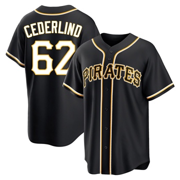 Replica Blake Cederlind Youth Pittsburgh Pirates Black Fashion Out Jersey