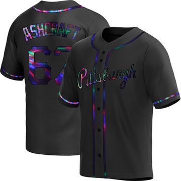 Replica Braxton Ashcraft Men's Pittsburgh Pirates Black Holographic Alternate Jersey