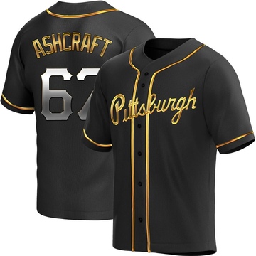 Replica Braxton Ashcraft Youth Pittsburgh Pirates Black Golden Alternate Jersey