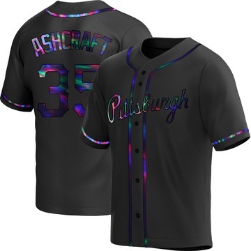 Replica Braxton Ashcraft Youth Pittsburgh Pirates Black Holographic Alternate Jersey