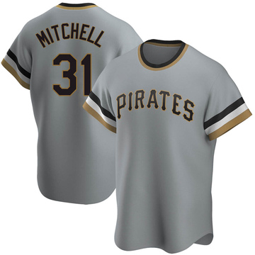 Replica Cal Mitchell Men's Pittsburgh Pirates Gray Road Cooperstown Collection Jersey