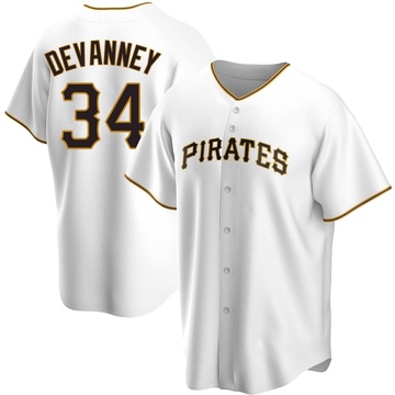 Replica Cam Devanney Men's Pittsburgh Pirates White Home Jersey
