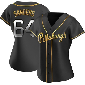 Replica Cam Sanders Women's Pittsburgh Pirates Black Golden Alternate Jersey
