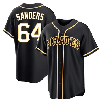 Replica Cam Sanders Youth Pittsburgh Pirates Black Fashion Out Jersey