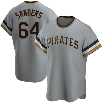 Replica Cam Sanders Youth Pittsburgh Pirates Gray Road Cooperstown Collection Jersey
