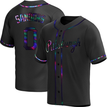 Replica Camden Sanders Men's Pittsburgh Pirates Black Holographic Alternate Jersey