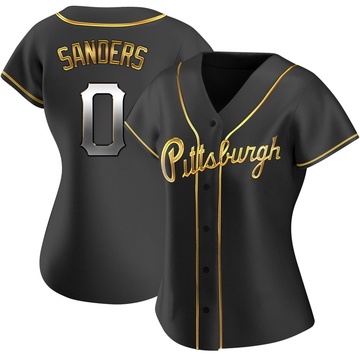 Replica Camden Sanders Women's Pittsburgh Pirates Black Golden Alternate Jersey