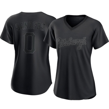 Replica Camden Sanders Women's Pittsburgh Pirates Black Pitch Fashion Jersey