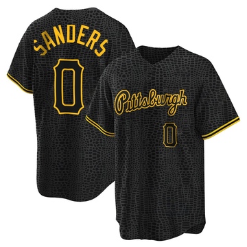 Replica Camden Sanders Youth Pittsburgh Pirates Black Snake Skin City Jersey
