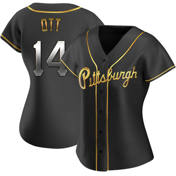 Replica Ed Ott Women's Pittsburgh Pirates Black Golden Alternate Jersey