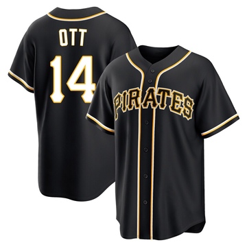 Replica Ed Ott Youth Pittsburgh Pirates Black Fashion Out Jersey