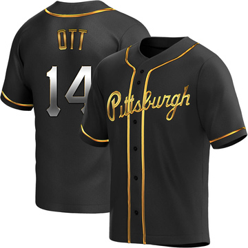 Replica Ed Ott Youth Pittsburgh Pirates Black Golden Alternate Jersey