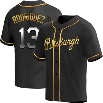 Replica Endy Rodriguez Youth Pittsburgh Pirates Black Golden Alternate Jersey