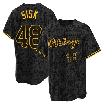 Replica Evan Sisk Men's Pittsburgh Pirates Black Snake Skin City Jersey