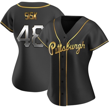 Replica Evan Sisk Women's Pittsburgh Pirates Black Golden Alternate Jersey