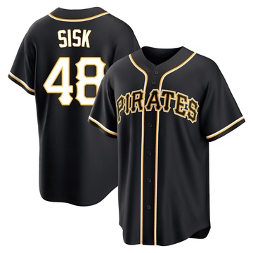 Replica Evan Sisk Youth Pittsburgh Pirates Black Fashion Out Jersey