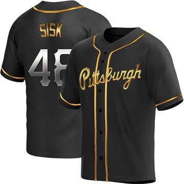 Replica Evan Sisk Youth Pittsburgh Pirates Black Golden Alternate Jersey
