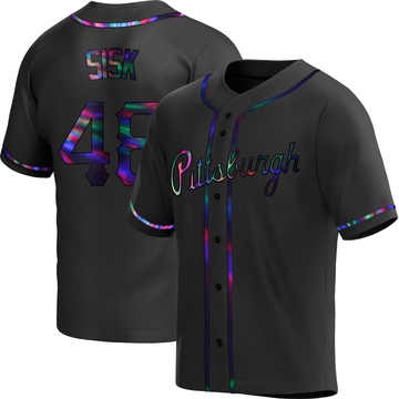 Replica Evan Sisk Youth Pittsburgh Pirates Black Holographic Alternate Jersey