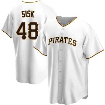 Replica Evan Sisk Youth Pittsburgh Pirates White Home Jersey