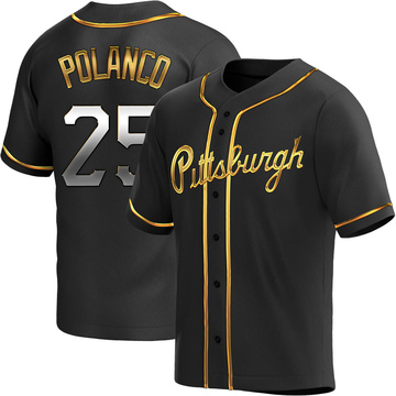 Replica Gregory Polanco Youth Pittsburgh Pirates Black Golden Alternate Jersey