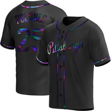 Replica Gregory Polanco Youth Pittsburgh Pirates Black Holographic Alternate Jersey