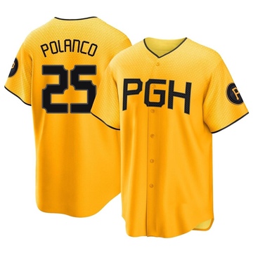 Replica Gregory Polanco Youth Pittsburgh Pirates Gold 2023 City Connect Jersey