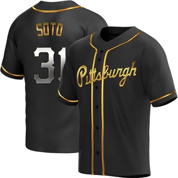 Replica Gregory Soto Youth Pittsburgh Pirates Black Golden Alternate Jersey