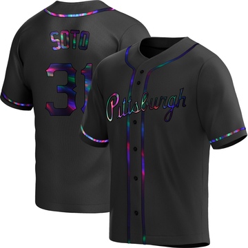 Replica Gregory Soto Youth Pittsburgh Pirates Black Holographic Alternate Jersey