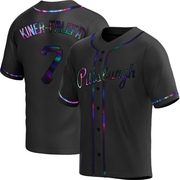 Replica Isiah Kiner-Falefa Men's Pittsburgh Pirates Black Holographic Alternate Jersey
