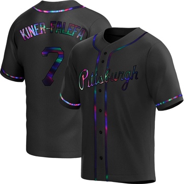 Replica Isiah Kiner-Falefa Men's Pittsburgh Pirates Black Holographic Alternate Jersey