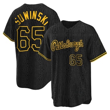 Replica Jack Suwinski Men's Pittsburgh Pirates Black Snake Skin City Jersey