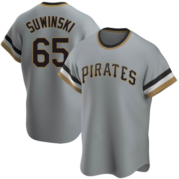 Replica Jack Suwinski Men's Pittsburgh Pirates Gray Road Cooperstown Collection Jersey