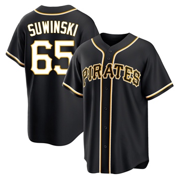 Replica Jack Suwinski Youth Pittsburgh Pirates Black Fashion Out Jersey