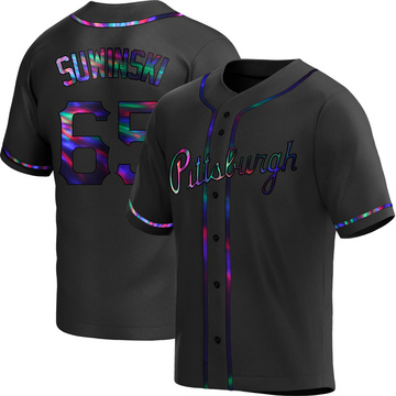 Replica Jack Suwinski Youth Pittsburgh Pirates Black Holographic Alternate Jersey