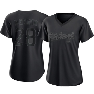 Replica Jake Mangum Women's Pittsburgh Pirates Black Pitch Fashion Jersey