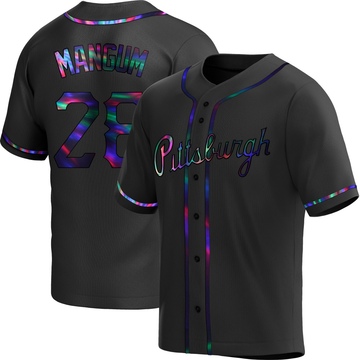 Replica Jake Mangum Youth Pittsburgh Pirates Black Holographic Alternate Jersey